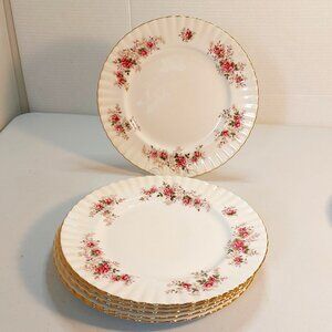 Vtg 1961 Royal Albert Lavender Rose Bone China Dinner Plates 10in - Lot of 6